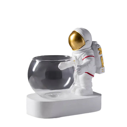 Maceta decorativa de resina de astronauta nórdico, adornos, maceta de astronauta, jarrón de cristal de astronauta, florero de escritorio, accesorios de decoración del hogar