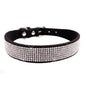 Suede Fiber Crystal Dog Collar Comfortable Glitter Rhinestone Dog Collars Zinc Alloy Buckle Collar for Small Dogs Cats XXS-L