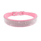 Collar de perro de cristal de fibra de ante, cómodo collar de perro con diamantes de imitación y purpurina, Collar con hebilla de aleación de Zinc para perros pequeños y gatos XXS-L 