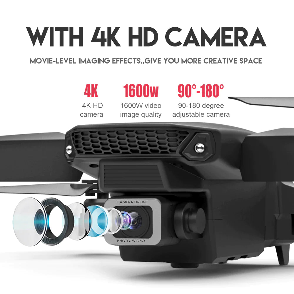 Nuevo dron RC 2023 con cámara dual 4K HD, cuadricóptero plegable con WiFi y 4 baterías