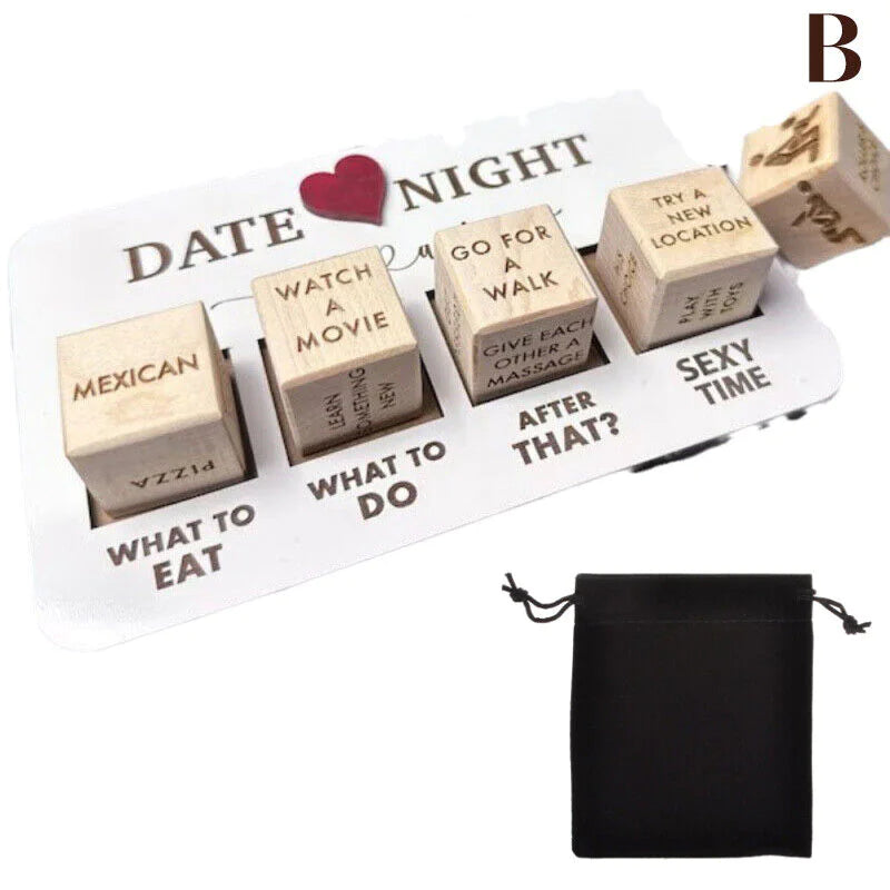 Date Night Dice After Dark Edition Juego de dados de madera para parejas divertidas