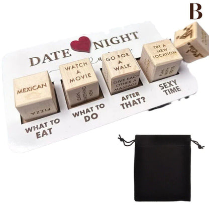 Date Night Dice After Dark Edition Juego de dados de madera para parejas divertidas