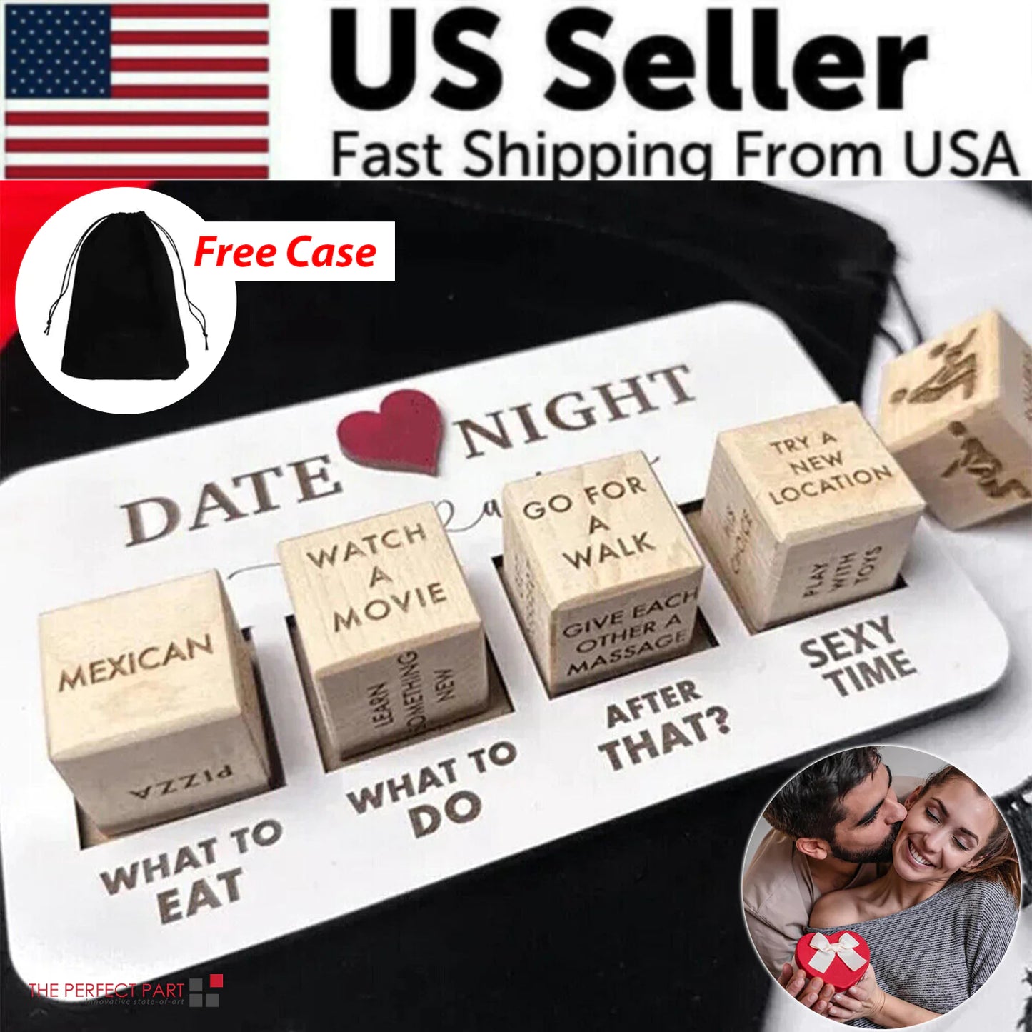 Date Night Dice After Dark Edition Juego de dados de madera para parejas divertidas