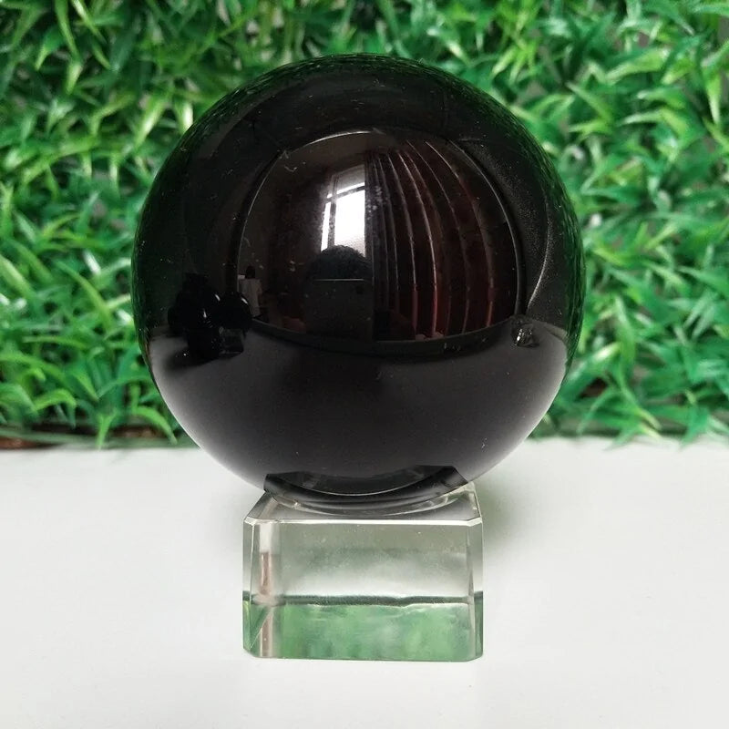 Bola de cristal de obsidiana para decoración del hogar, accesorio para fotografía de bodas