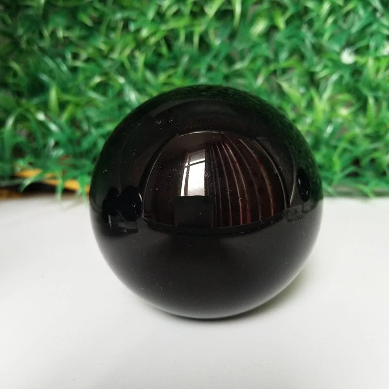 Bola de cristal de obsidiana para decoración del hogar, accesorio para fotografía de bodas