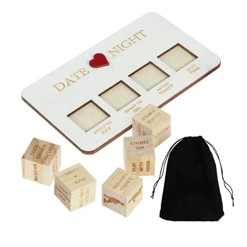 Date Night Dice After Dark Edition Juego de dados de madera para parejas divertidas