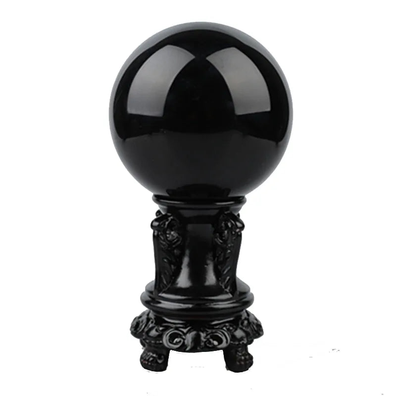 Bola de cristal de obsidiana para decoración del hogar, accesorio para fotografía de bodas