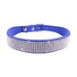 Suede Fiber Crystal Dog Collar Comfortable Glitter Rhinestone Dog Collars Zinc Alloy Buckle Collar for Small Dogs Cats XXS-L