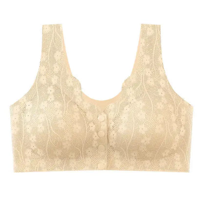 Soft Cups Before The Button In The Elderly Underwear Breathable Women Without Steel Ring Tank Top Lace Large Size Bra For Women