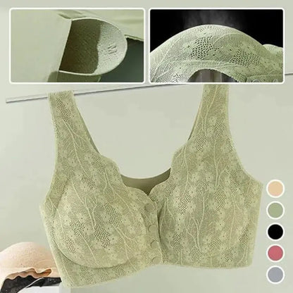 Soft Cups Before The Button In The Elderly Underwear Breathable Women Without Steel Ring Tank Top Lace Large Size Bra For Women